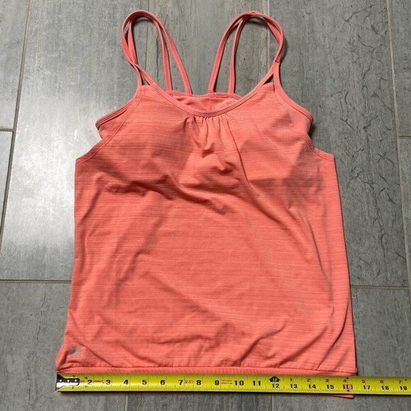 Athleta Hidden Agenda Tank Top with Built-in Strappy Bra Peach Orange Size Small - Picture 6 of 10